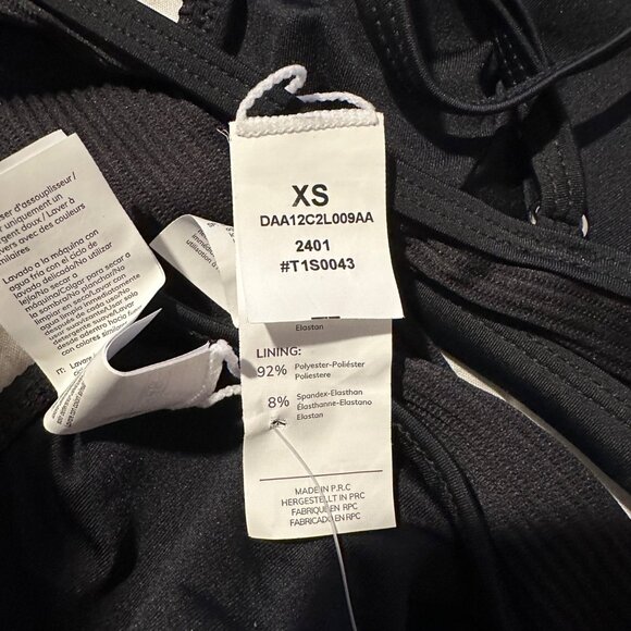 Cupshe Women’s Bikini XS Black Ribbed Cutout Top High Leg Cheeky Swim Set - Picture 3 of 8